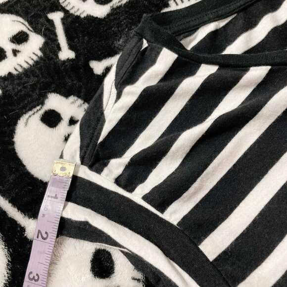 U.S. POLO ASSN. Black white horizontal striped scoop neck t-shirt ~ LARGE XL tee - Picture 11 of 14